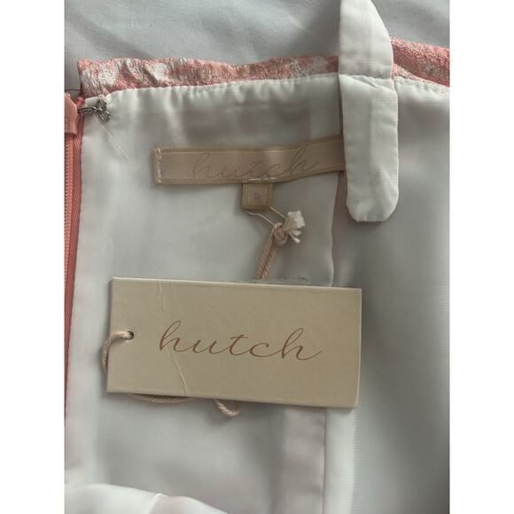 Hutch Ruffled Neckline Shift Mini Dress Womens Size 6 Pink Party Event NWT - Picture 3 of 8